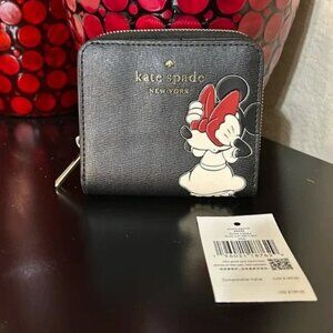 Disney X Kate Spade NWT Minnie Mouse Zip Around Wallet Bifold with dust …